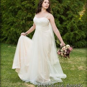 Champagne Beaded Wedding Dress